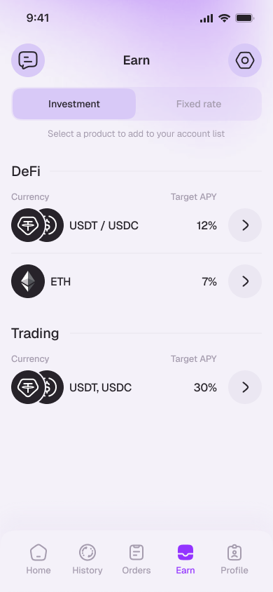 Earn on holdings