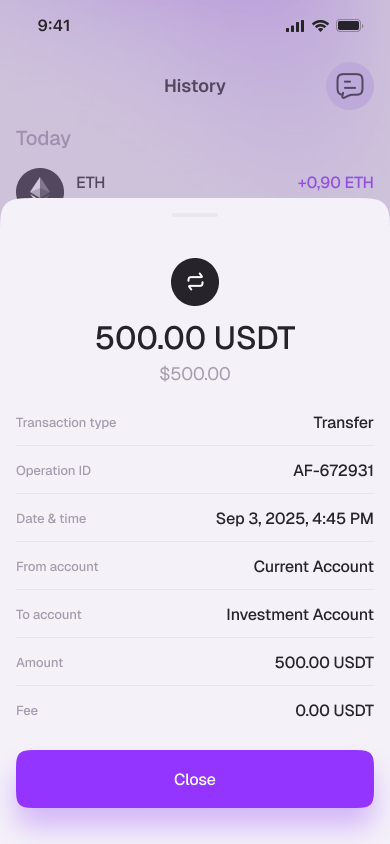 A transfer in the history